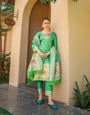 Light Green Paithani Silk With Zari Weaving Salwar Suit (Unstitched)