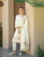 Off White Paithani Silk With Zari Weaving Salwar Suit (Unstitched)