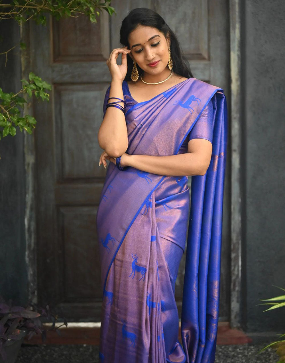 Blue Soft Lichi Silk Saree With Beautiful Rich Pallu