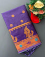 Purple Colour Premium Paithani Silk Saree