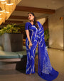 Awesome Heavy Saree With Hand Leriya With Sibori Work