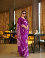 Awesome Heavy Saree With Hand Leriya With Sibori Work