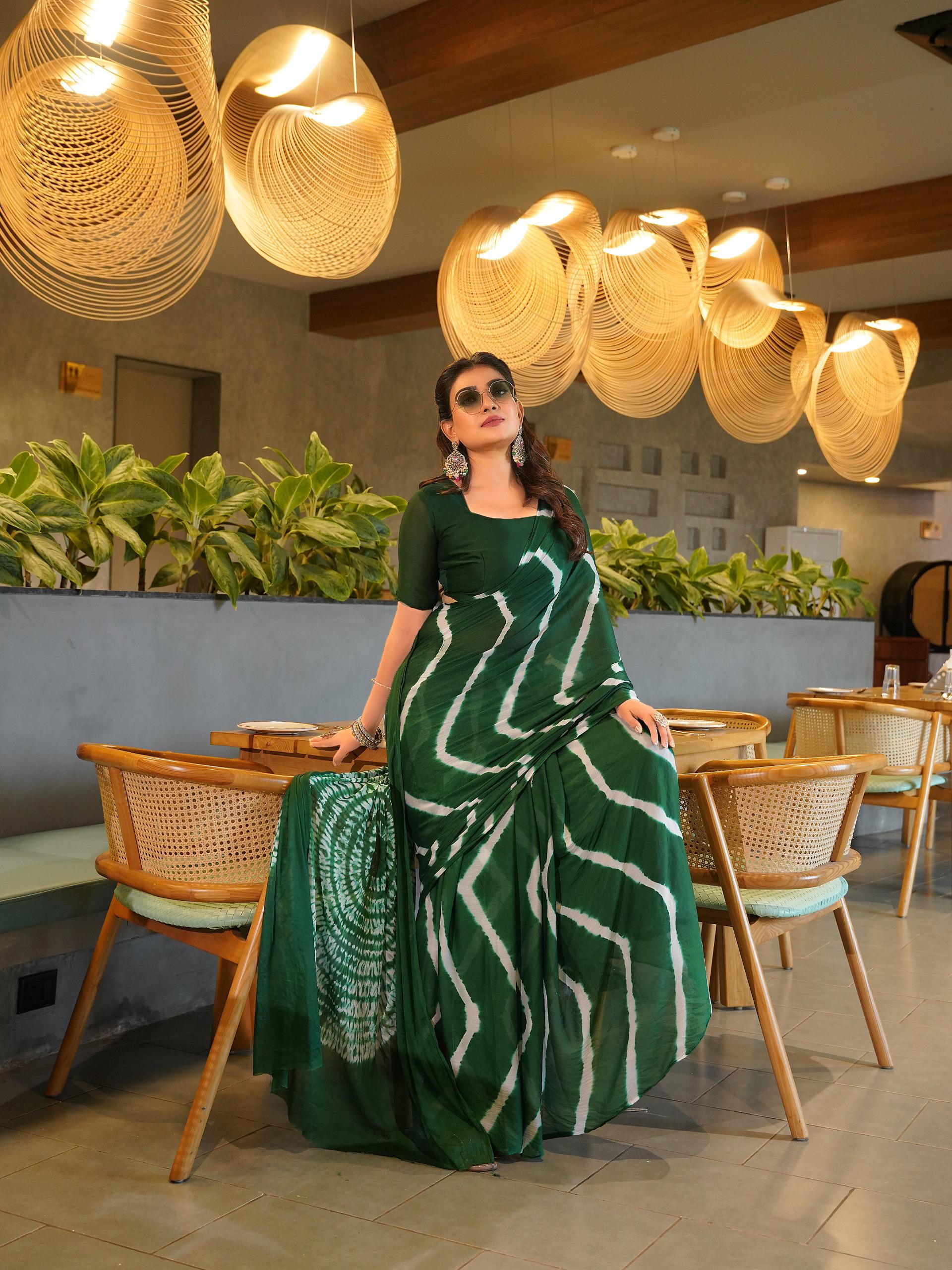 Awesome Heavy Saree With Hand Leriya With Sibori Work
