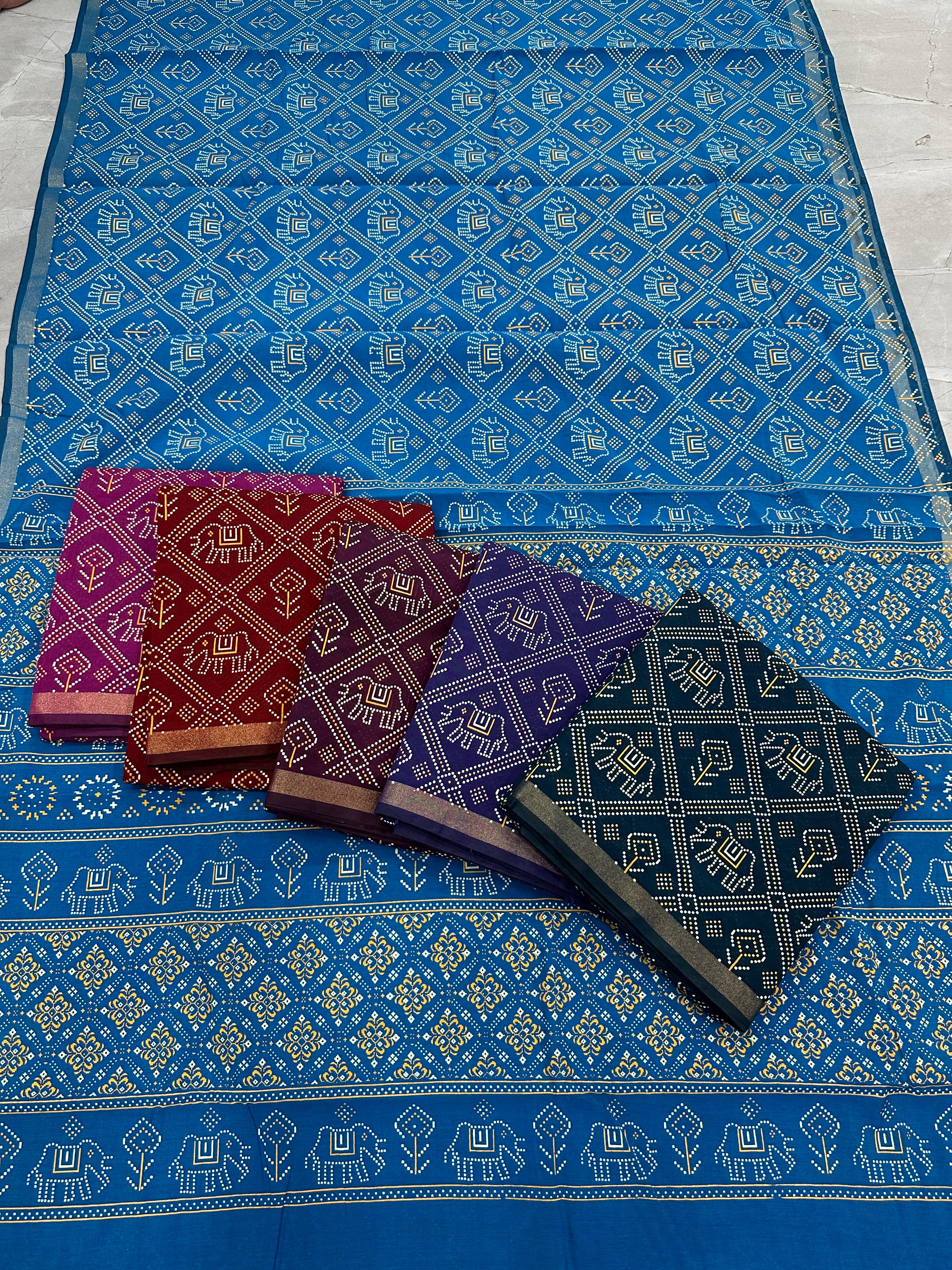 Sareewave Presents Designer Gadhval Bandhni Saree