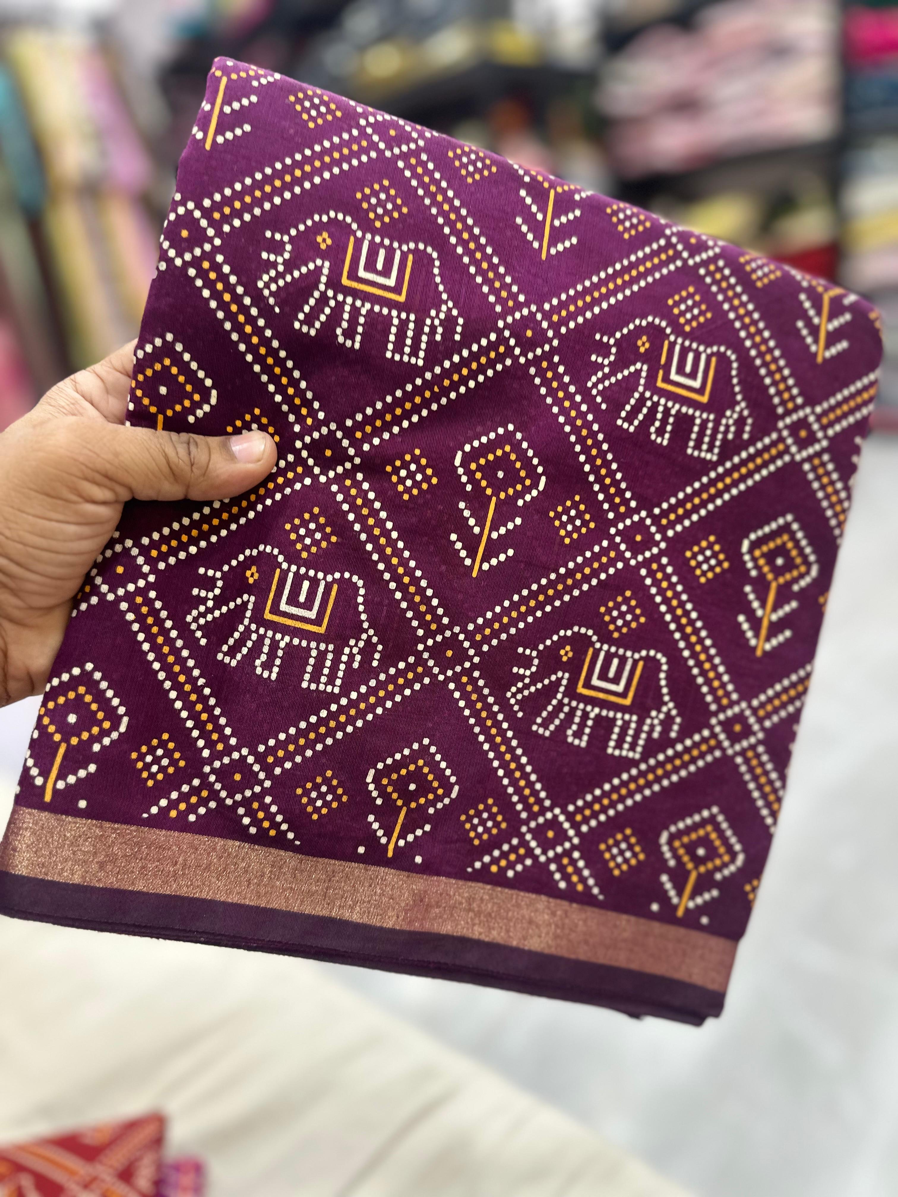 Sareewave Presents Designer Gadhval Bandhni Saree