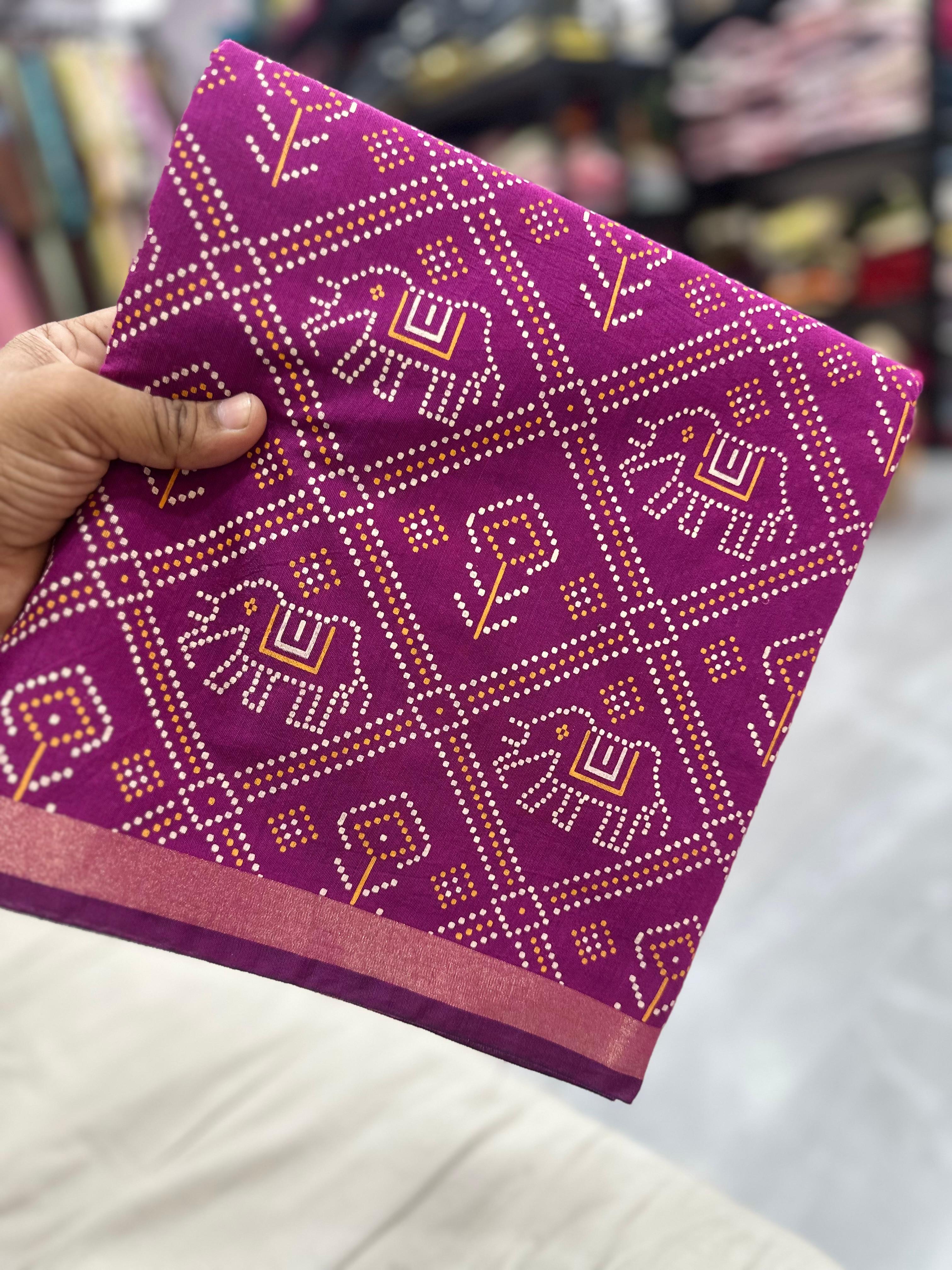 Sareewave Presents Designer Gadhval Bandhni Saree