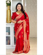 Banarasi Silk Saree With Zari Weaving Work