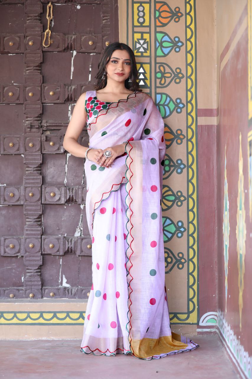 Sareewave Presents Designer Cotton Linen Silk Saree