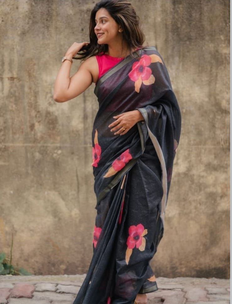 Sareewave Presents Designer Cotton Linen Silk Saree