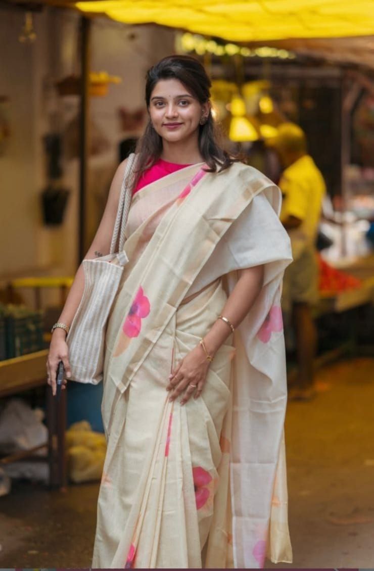 Sareewave Presents Designer Cotton Linen Silk Saree
