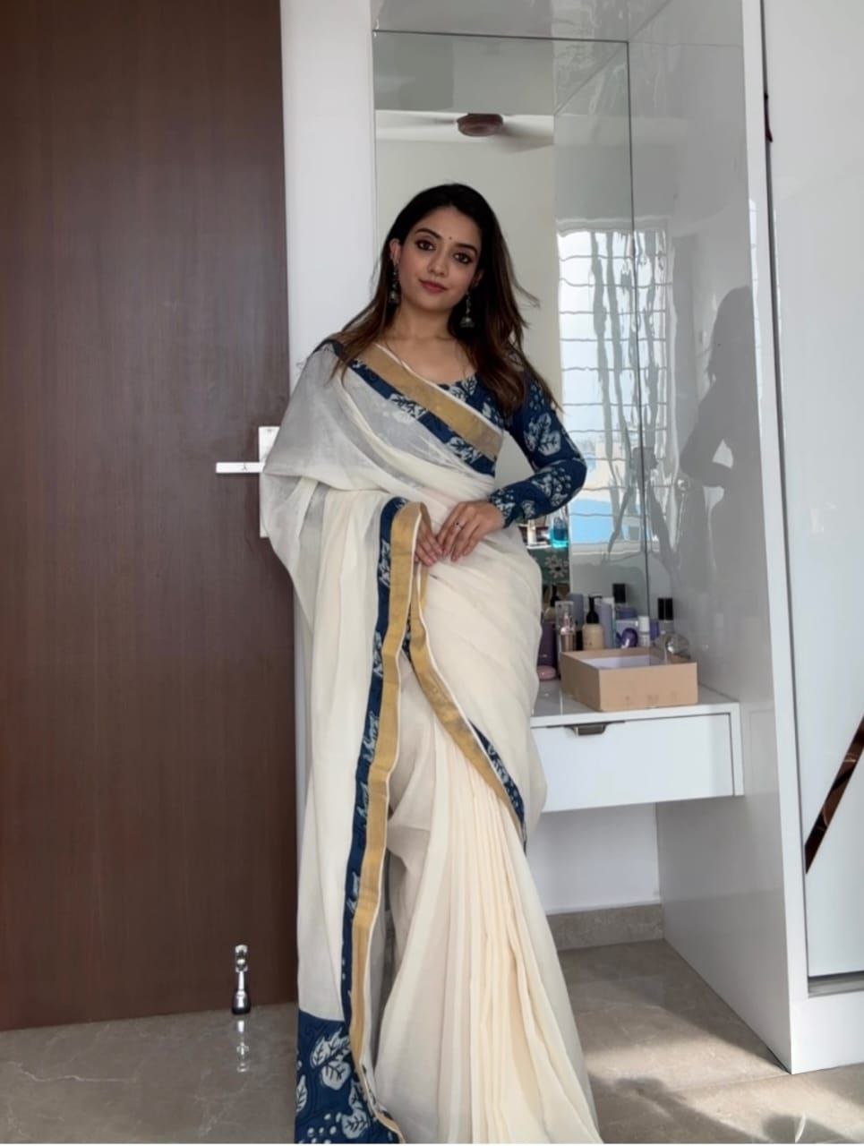 Sareewave Presents Designer Cotton Linen Silk Saree