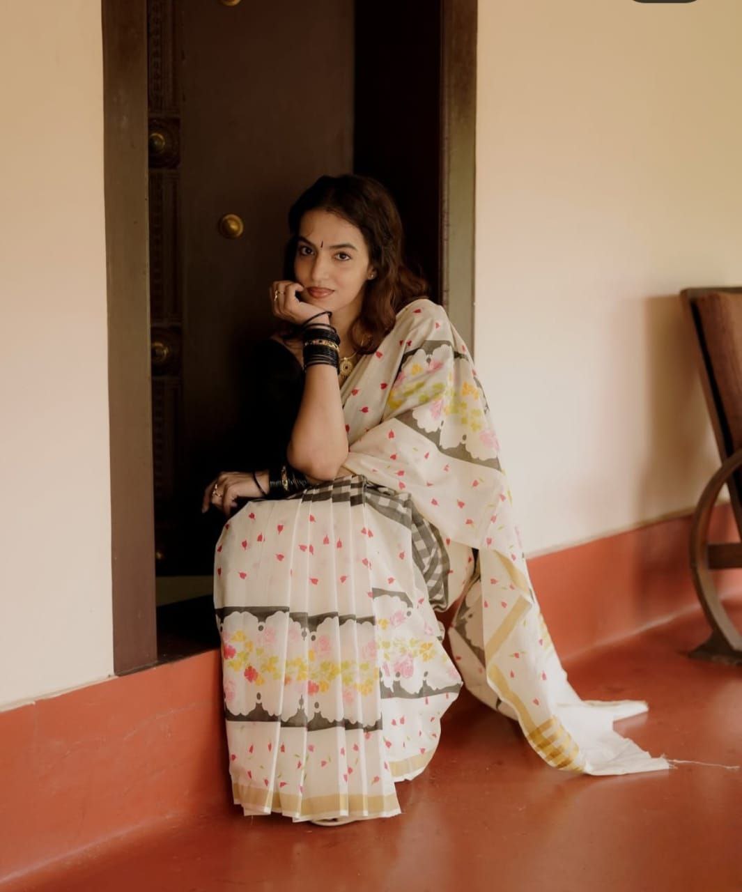 Sareewave Presents Designer Cotton Linen Silk Saree
