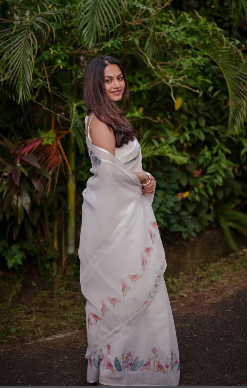 Sareewave Presents Designer Cotton Linen Silk Saree