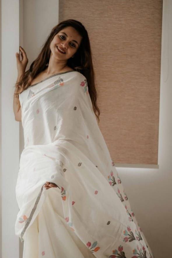 Sareewave Presents Designer Cotton Linen Silk Saree