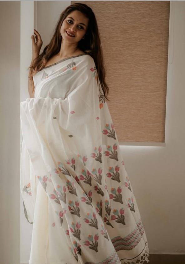 Sareewave Presents Designer Cotton Linen Silk Saree