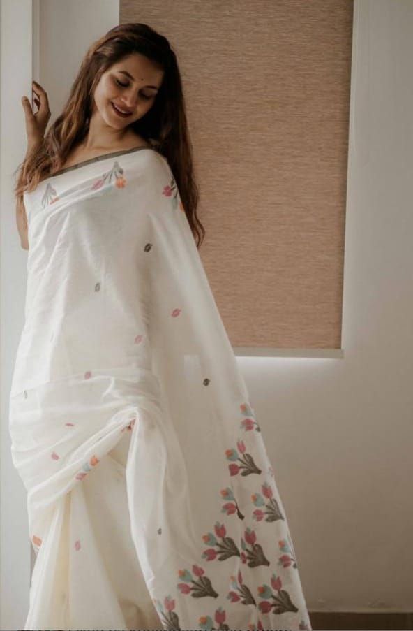 Sareewave Presents Designer Cotton Linen Silk Saree