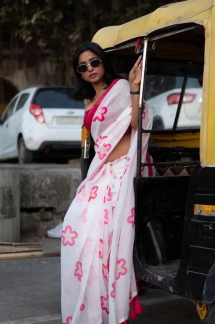 Sareewave Presents Designer Cotton Linen Silk Saree