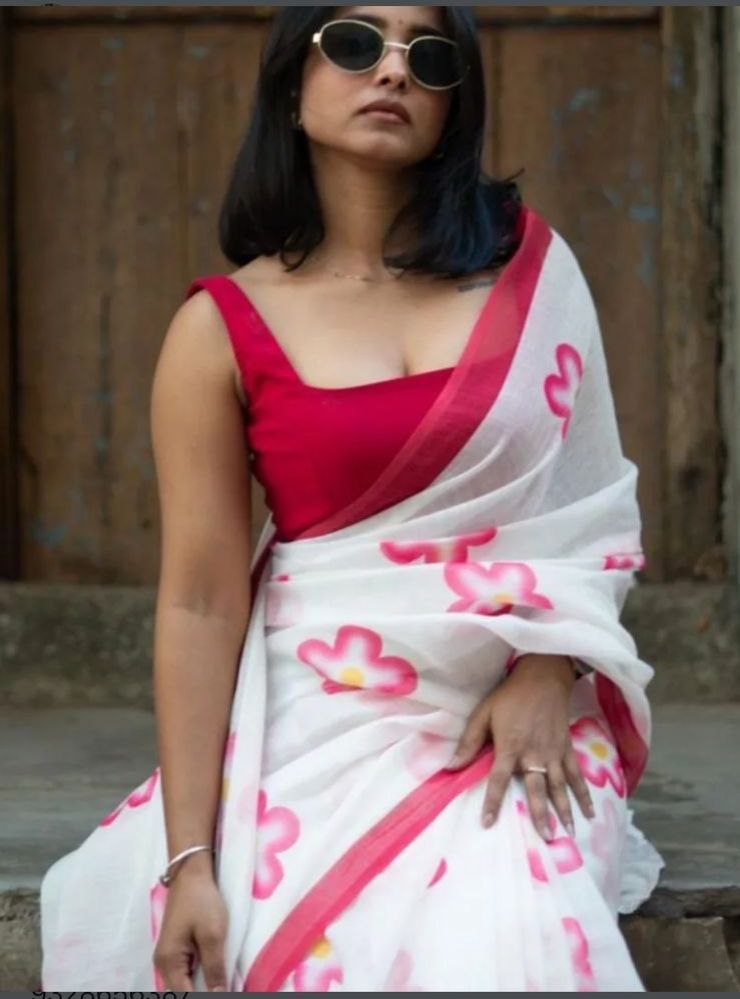 Sareewave Presents Designer Cotton Linen Silk Saree