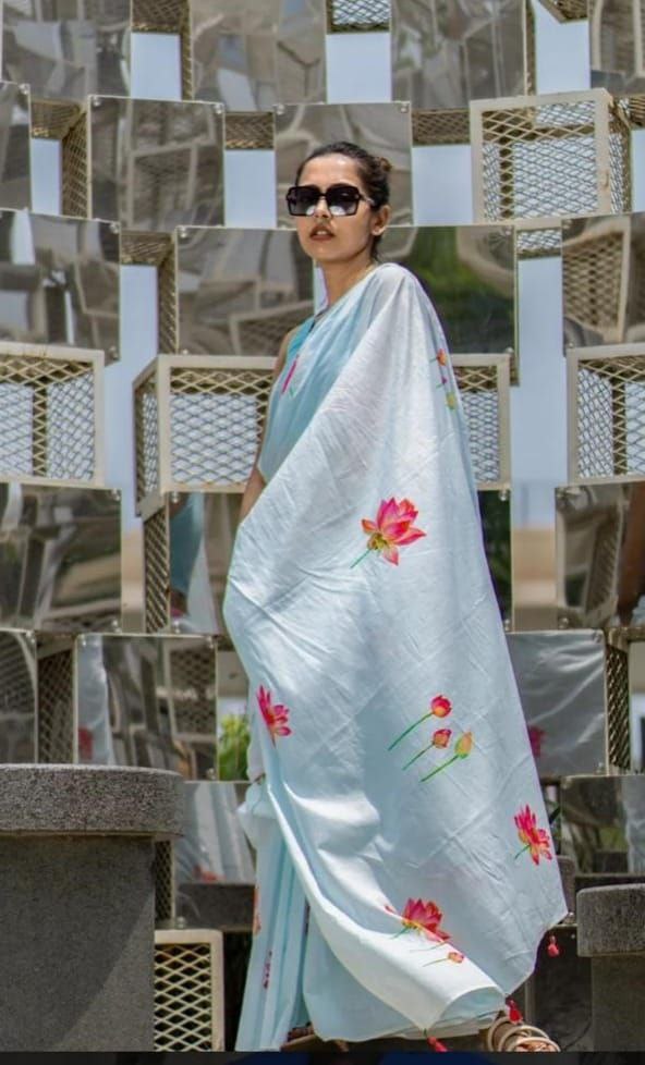 Sareewave Presents Designer Cotton Linen Silk Saree