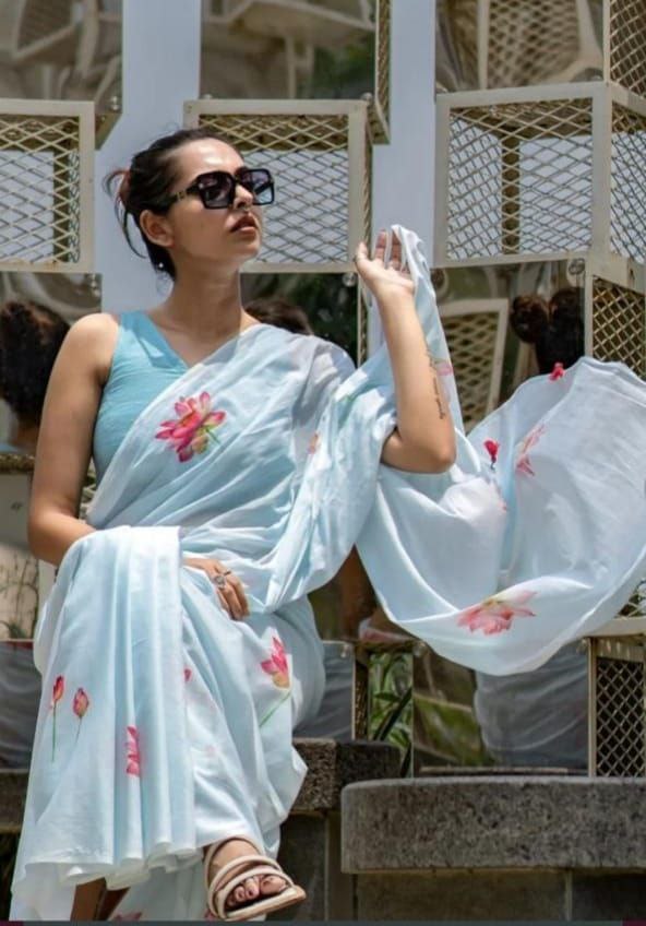 Sareewave Presents Designer Cotton Linen Silk Saree