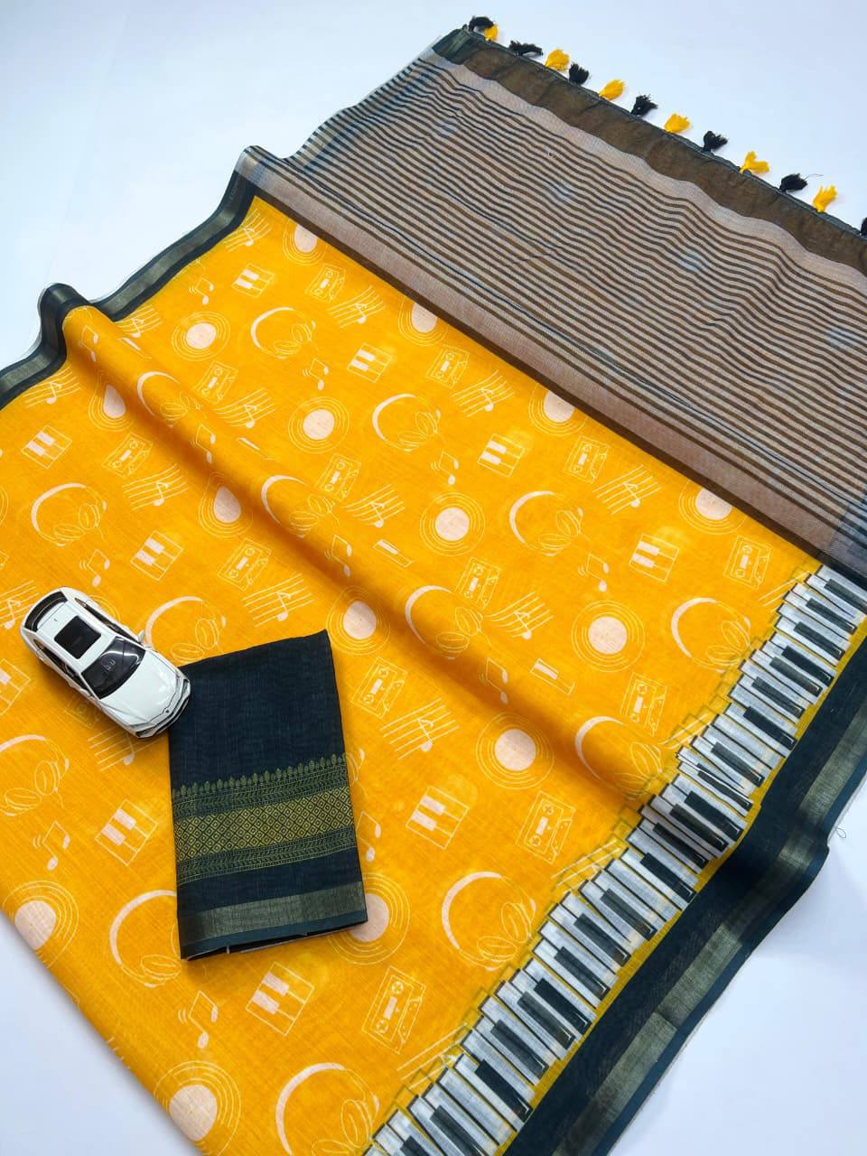 Sareewave Presents Designer Cotton Linen Silk Saree