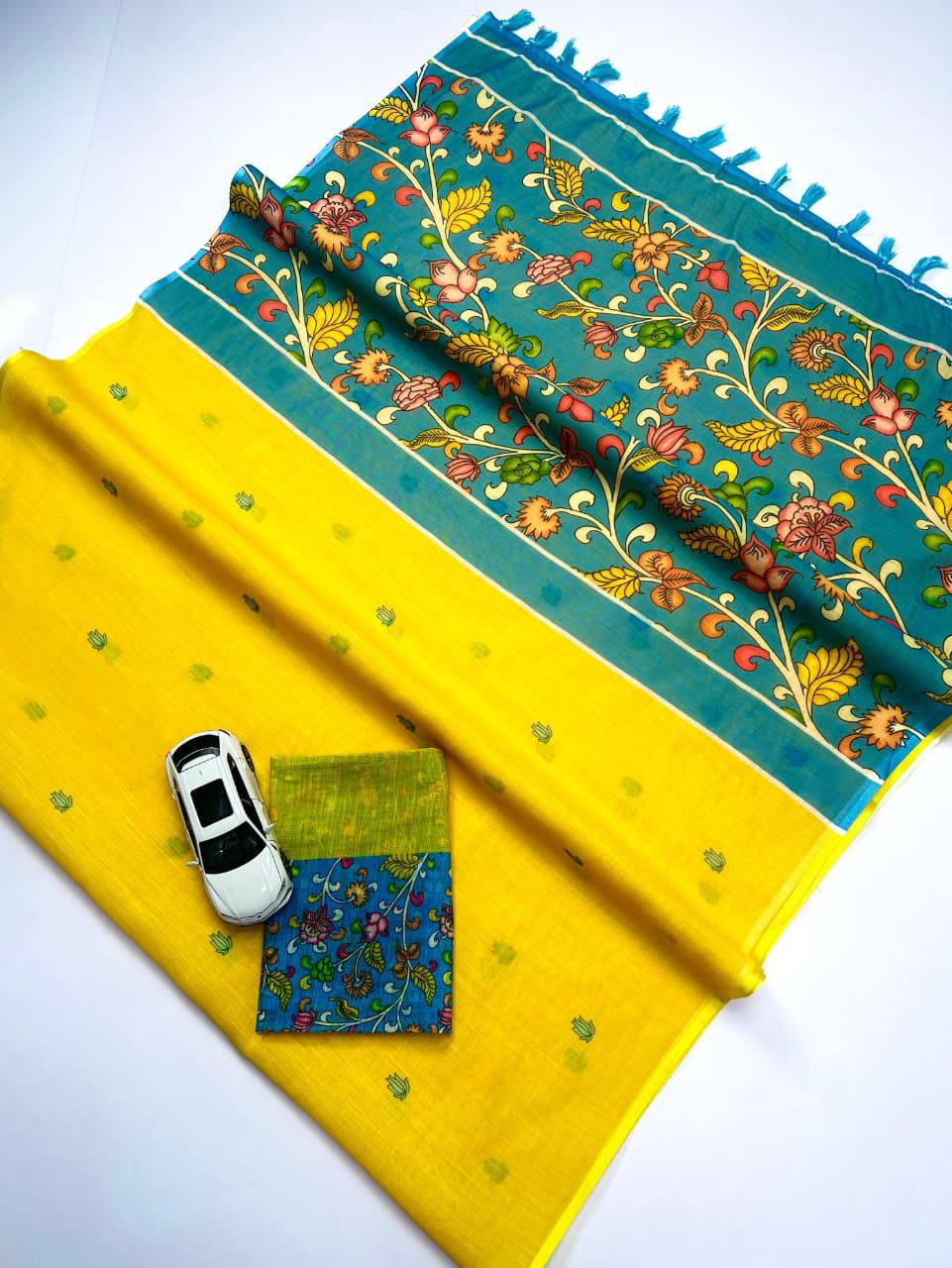 Sareewave Presents Designer Cotton Linen Silk Saree