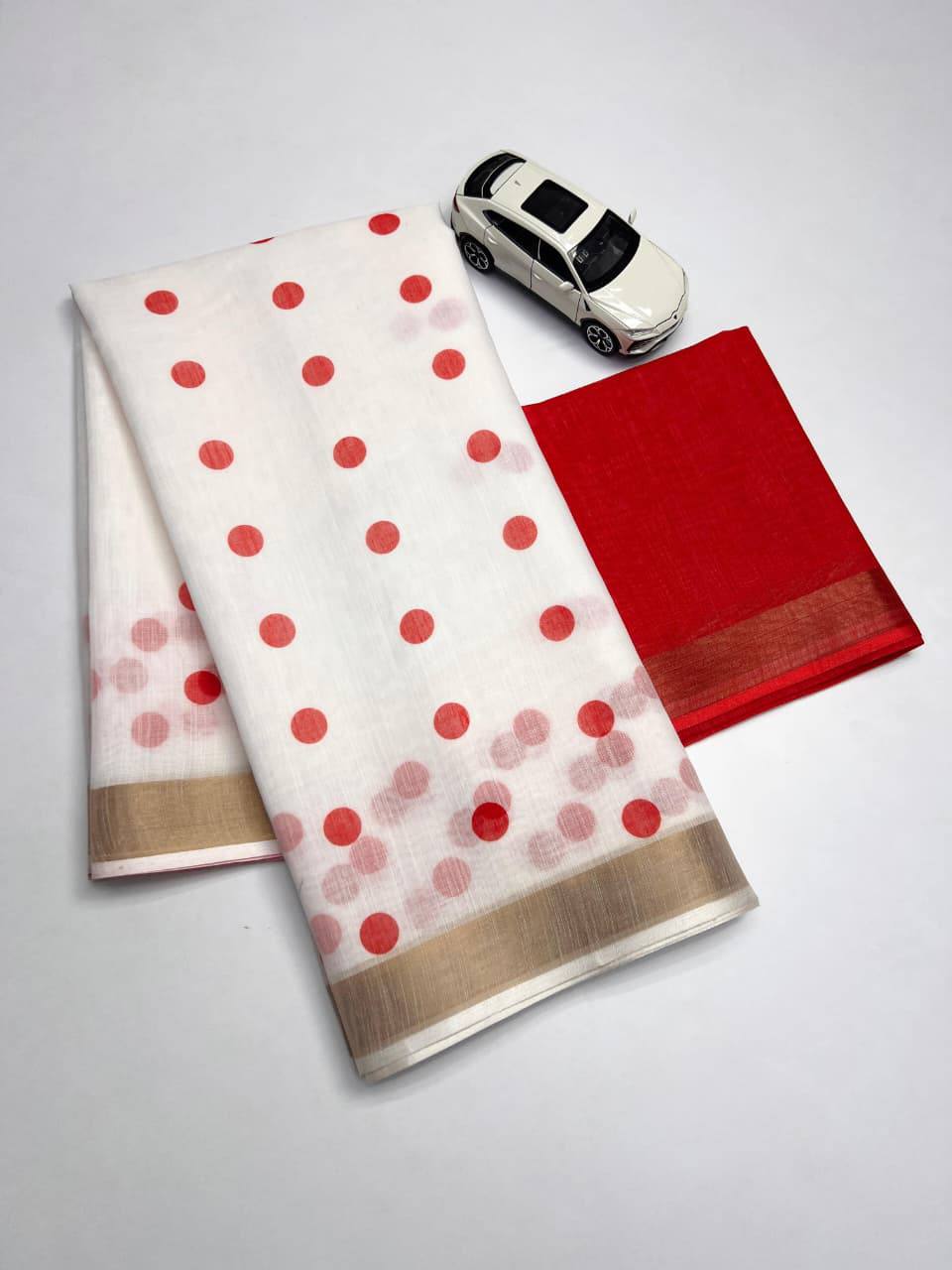 Sareewave Presents Designer Cotton Linen Silk Saree