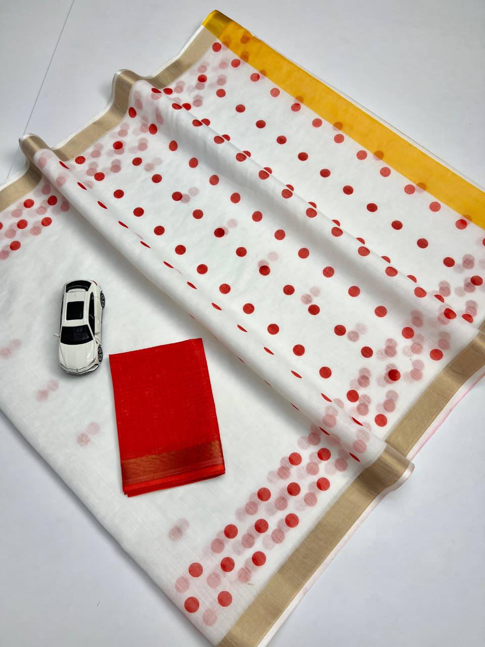 Sareewave Presents Designer Cotton Linen Silk Saree