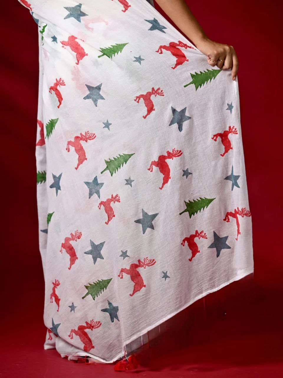 Sareewave Presents Designer Cotton Linen Silk Saree