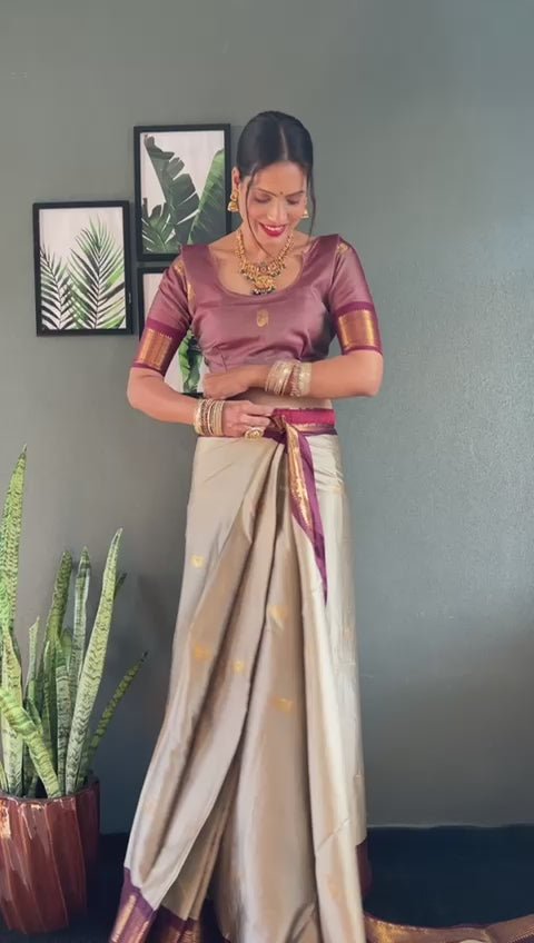 Cotton Silk Ready To Wear Saree Just In 1. MIN