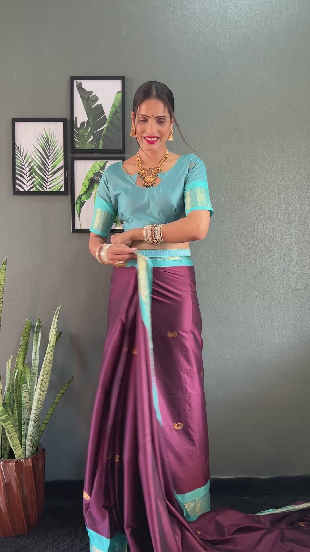 Cotton Silk Ready To Wear Saree Just In 1. MIN