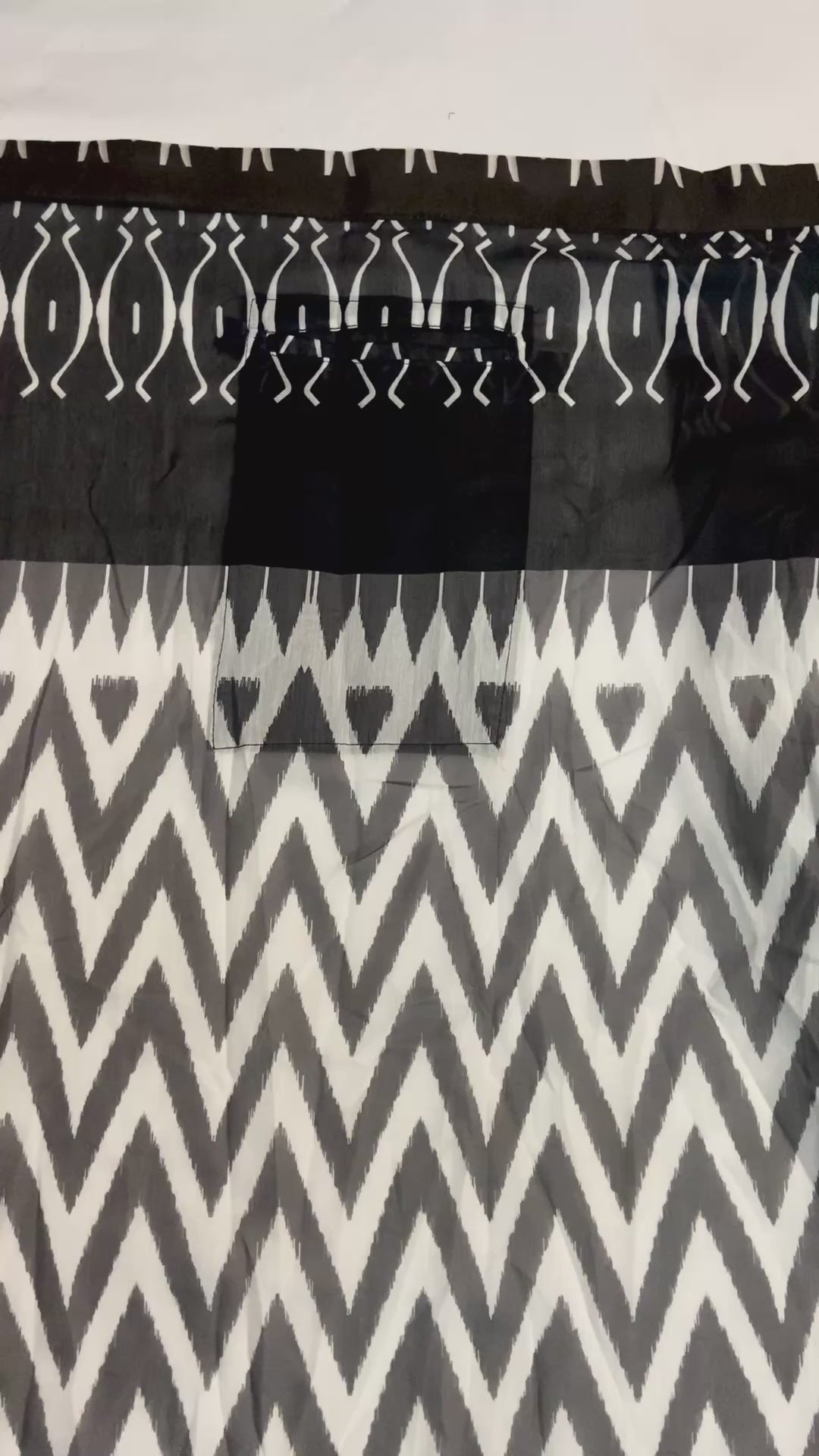 Black Colour Mul Cotton Ready To Wear Saree With Pocket