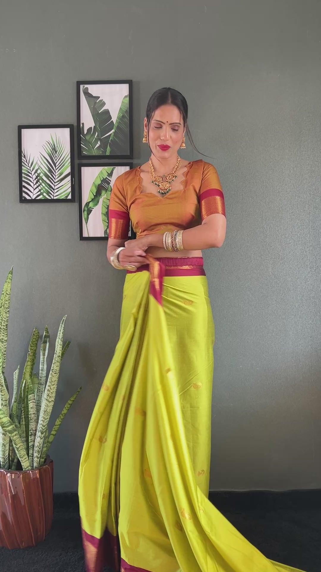 Cotton Silk Ready To Wear Saree Just In 1. MIN