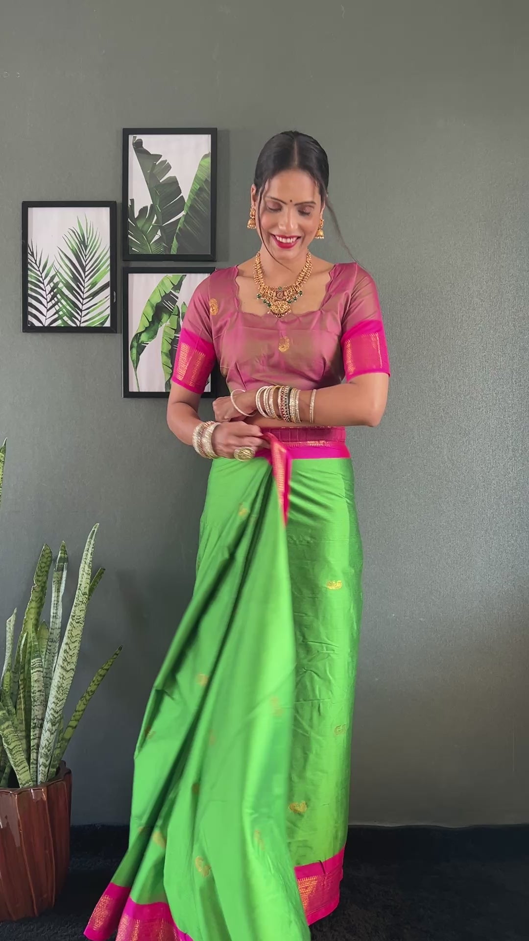 Cotton Silk Ready To Wear Saree Just In 1. MIN