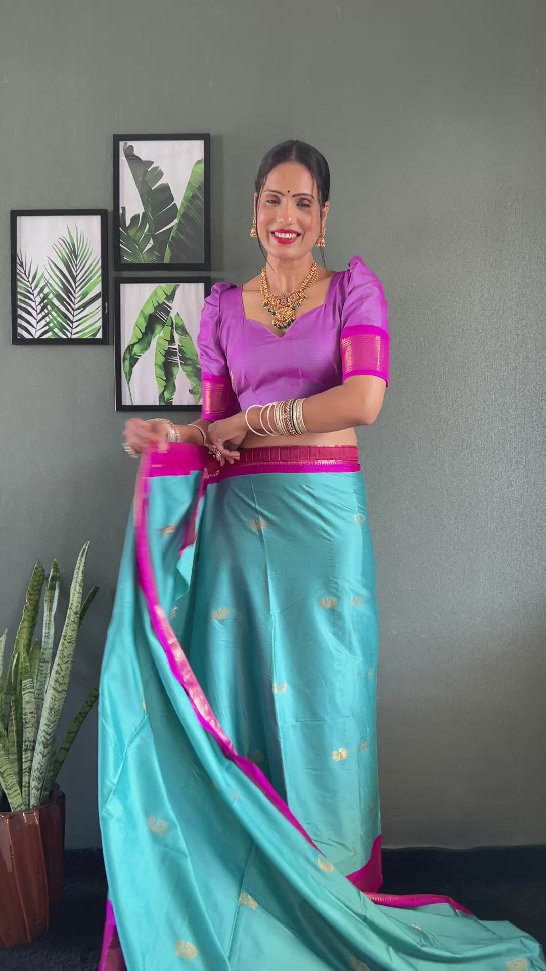 Cotton Silk Ready To Wear Saree Just In 1. MIN