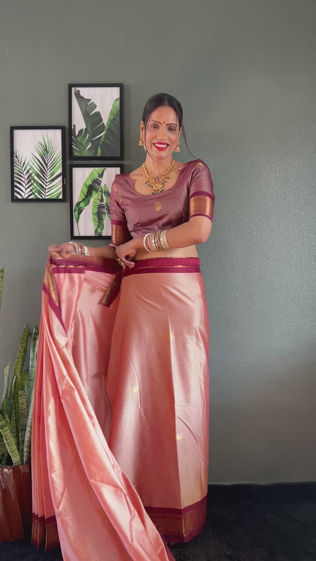 Cotton Silk Ready To Wear Saree Just In 1. MIN