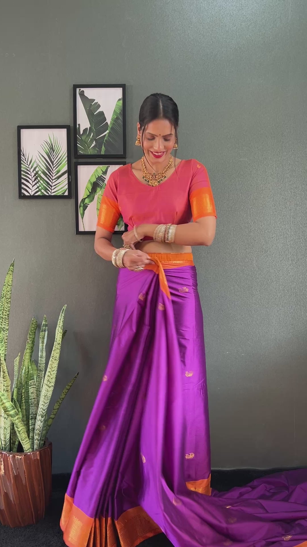 Cotton Silk Ready To Wear Saree Just In 1. MIN