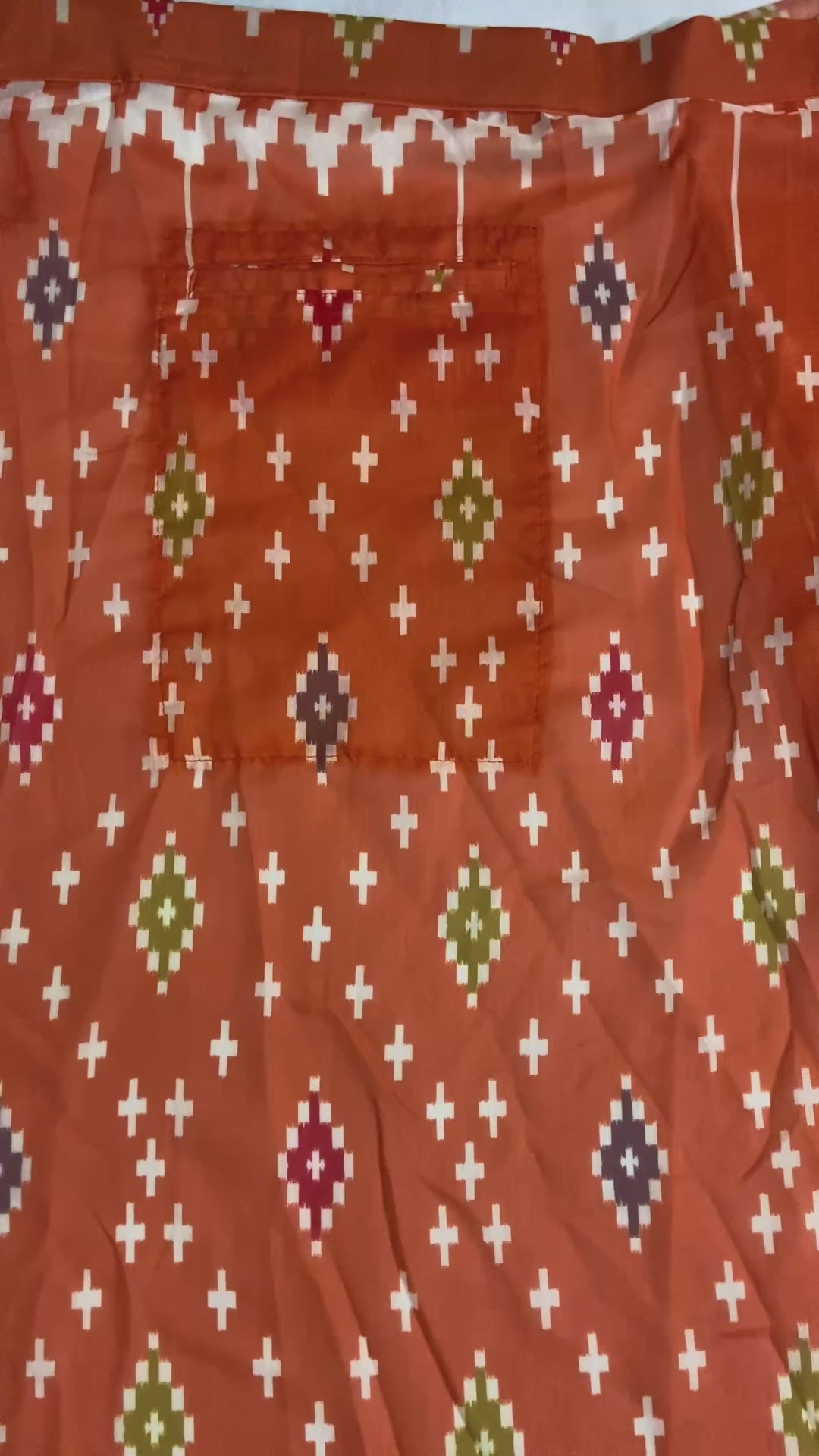 Orange Colour Mul Cotton Ready To Wear Saree With Pocket