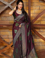 Pretty Maroon Color Soft Lichi Silk Saree
