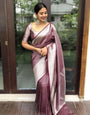 Maroon Color Soft Lichi Silk Saree