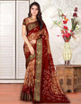 Multi Colour Hand Bandhej Bandhani Saree
