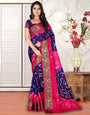 Pink & Purple Colour Hand Bandhej Bandhani Saree