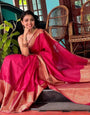 Arresting Pink Soft Silk Saree With Weaving Work