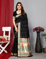 Black Paithani Saree With Zari Weaving Work