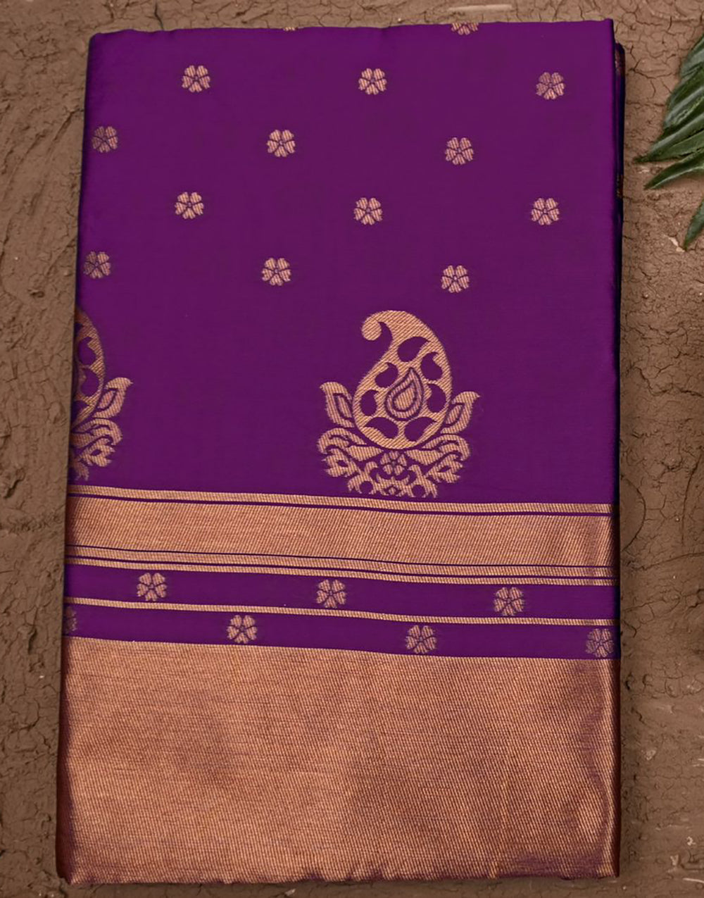 Purple Colour Soft Lichi Silk Saree With Blouse
