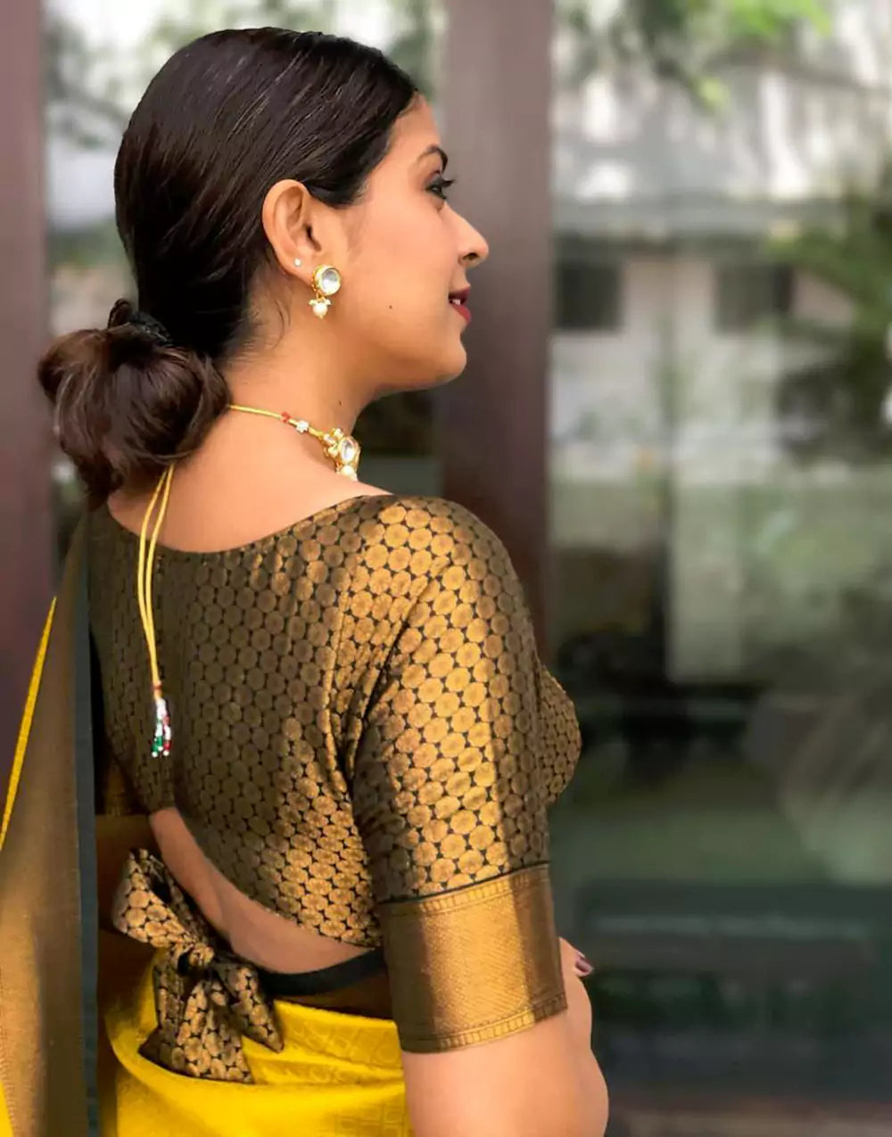 Yellow Colour Soft Lichi Silk Saree With Beautiful Pallu