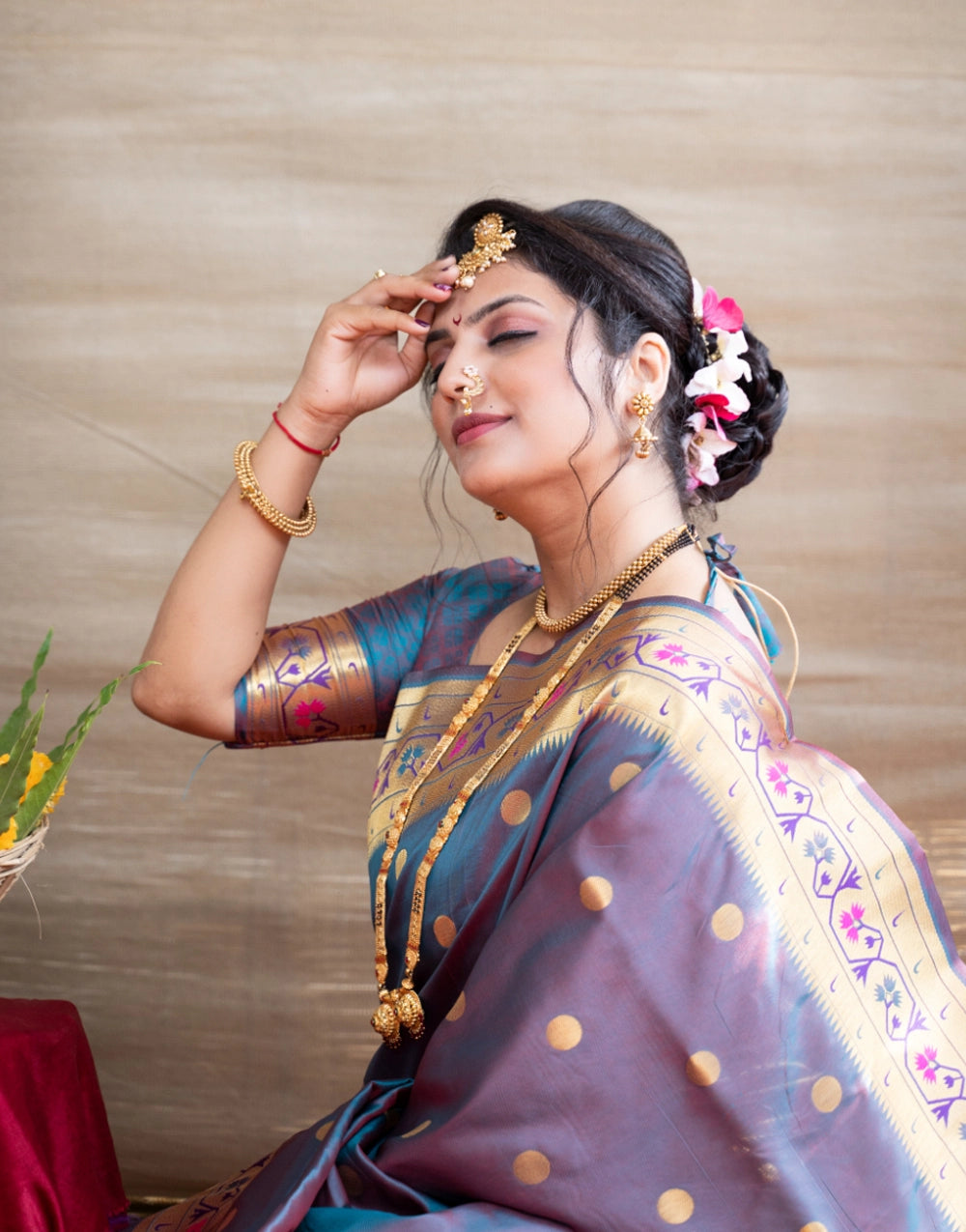 Stylish Cornflower Blue Pure Paithani Silk Saree