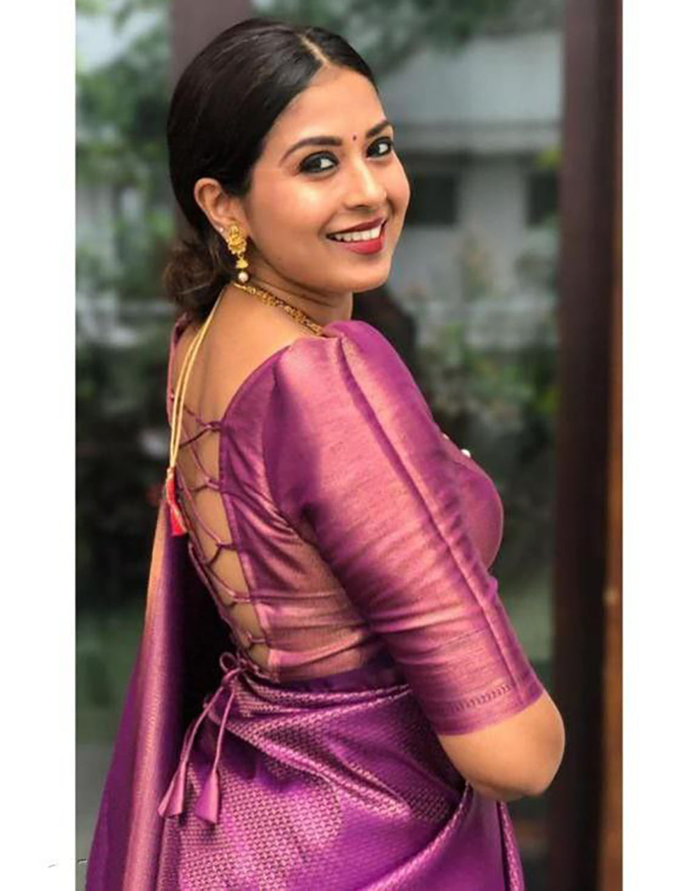 Magenta Colour Soft Silk Saree With Fancy Blouse