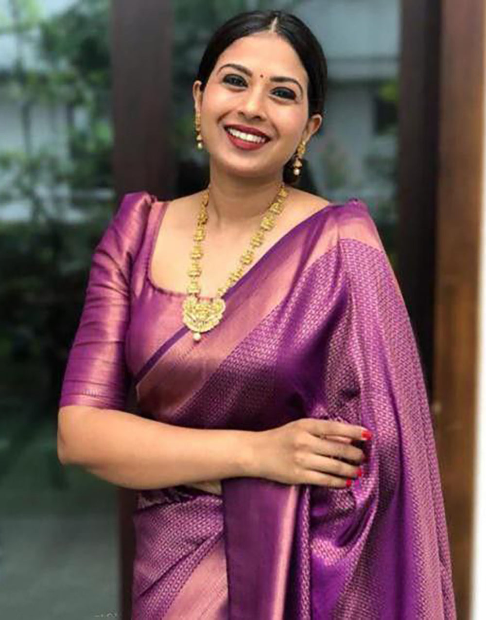 Magenta Colour Soft Silk Saree With Fancy Blouse