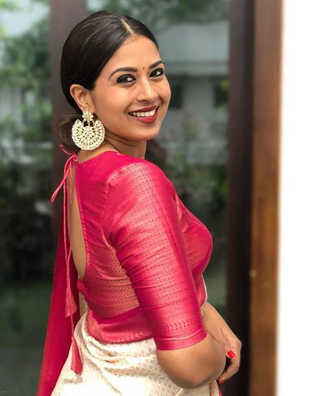 Latest Pink And White Colour Soft Silk Saree With Designer Blouse